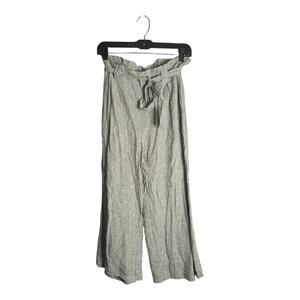 Max Studio Gray and White Striped Belted Wide Leg Pants Size Small